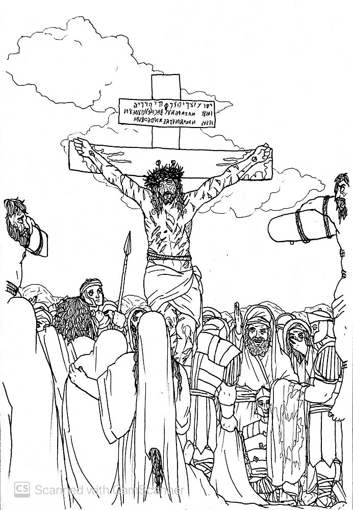 Desenho de Sexta Feira Santa para colorir