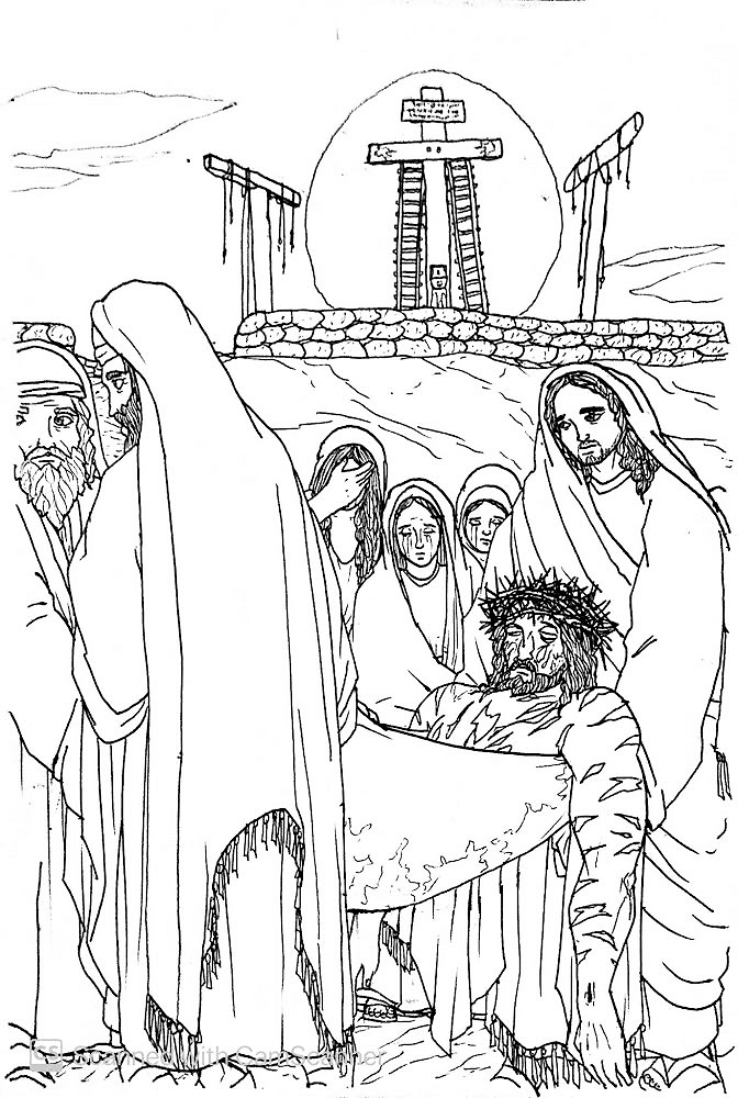 Desenho de Sexta Feira Santa para colorir