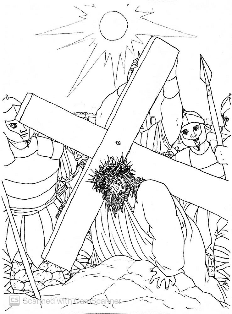 Desenho de Sexta Feira Santa para colorir