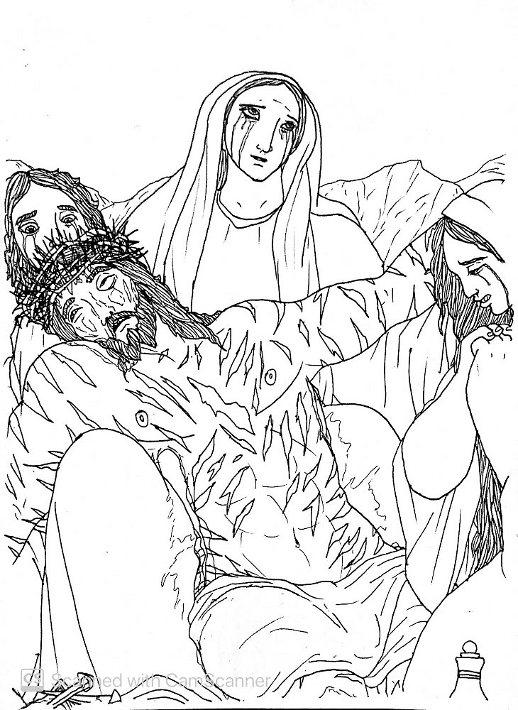 Desenho de Sexta Feira Santa para colorir