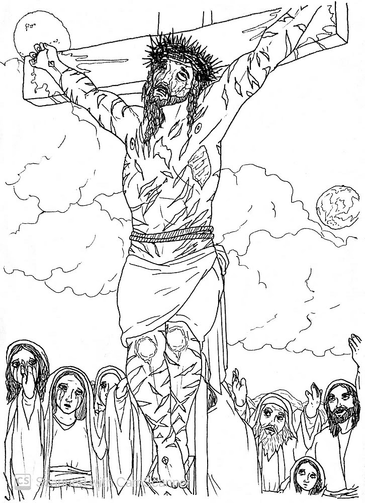 Desenho de Sexta Feira Santa para colorir