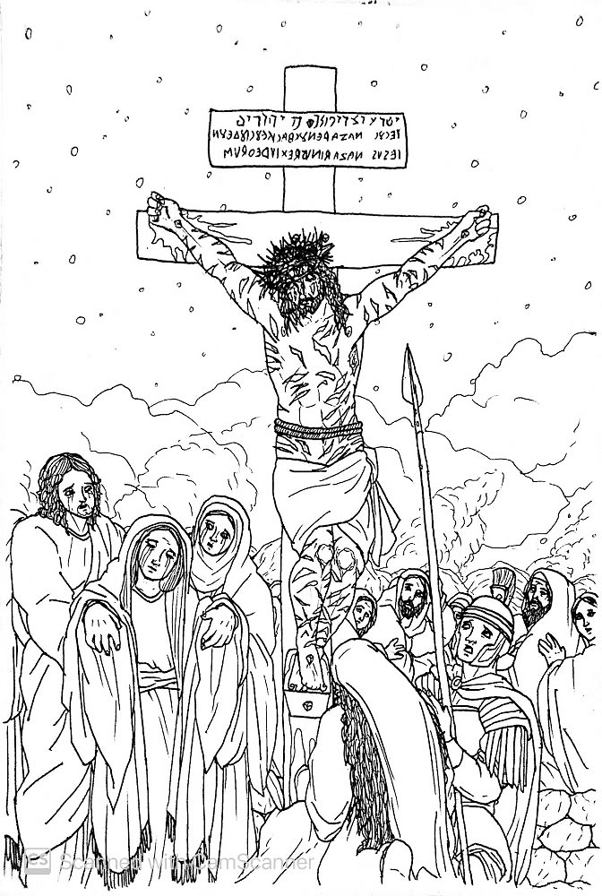 Desenho de Sexta Feira Santa para colorir
