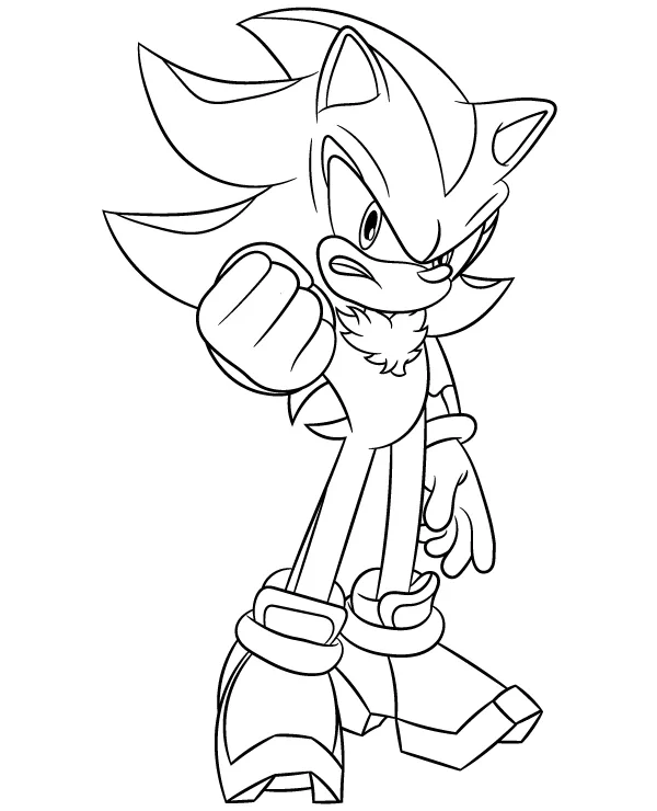 Desenho de Shadow The Hedgehog Sonic para colorir e imprimir: número 4