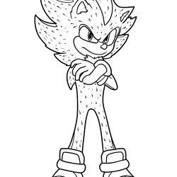Desenho de Shadow The Hedgehog Sonic para colorir e imprimir: número 6