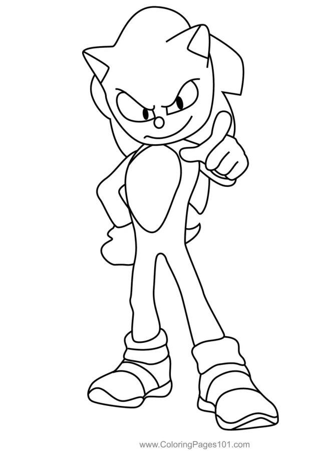 Desenho de Shadow The Hedgehog Sonic para colorir e imprimir: número 7