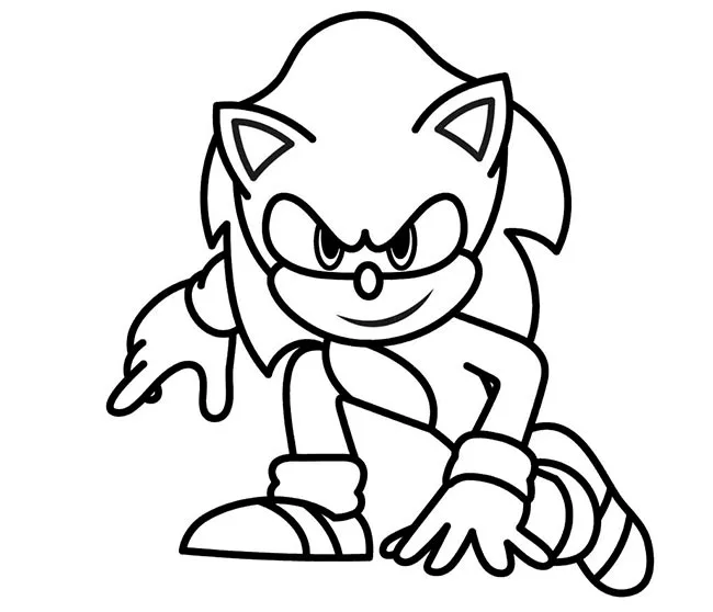 Desenho de Shadow The Hedgehog Sonic para colorir e imprimir: número 8