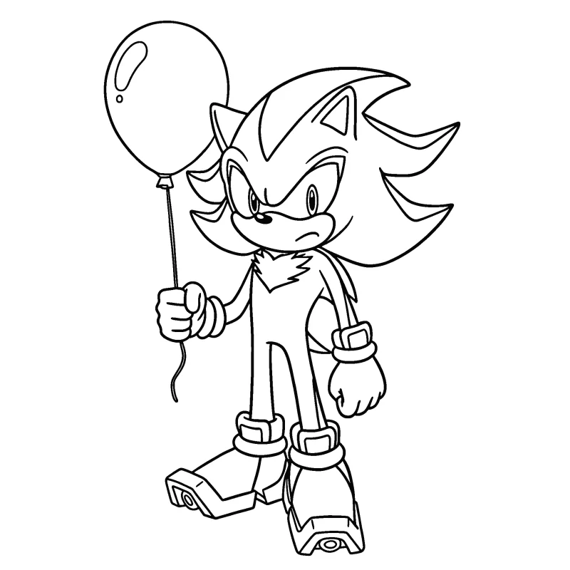 Desenho de Shadow The Hedgehog Sonic para colorir e imprimir: número 10