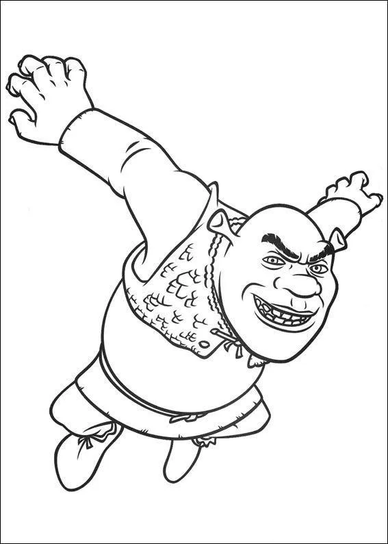 Desenho de Shrek para colorir e imprimir: número 1