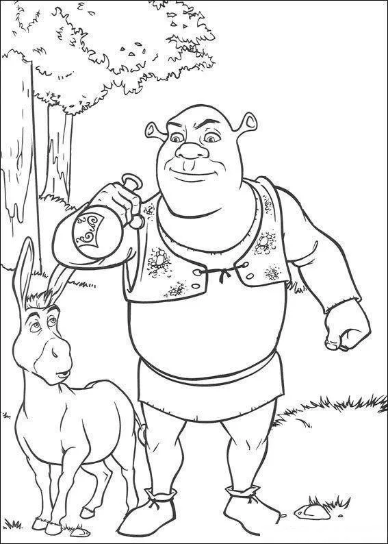 Desenho de Shrek para colorir e imprimir: número 21