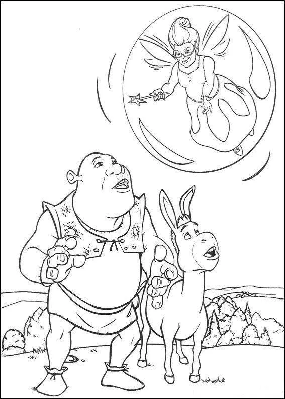 Desenho de Shrek para colorir e imprimir: número 28