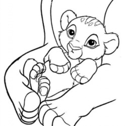 Desenho de Simba para colorir e imprimir: número 3