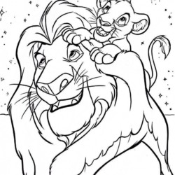 Desenho de Simba para colorir e imprimir: número 6