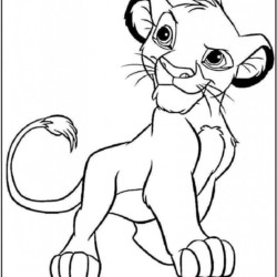 Desenho de Simba para colorir e imprimir: número 7