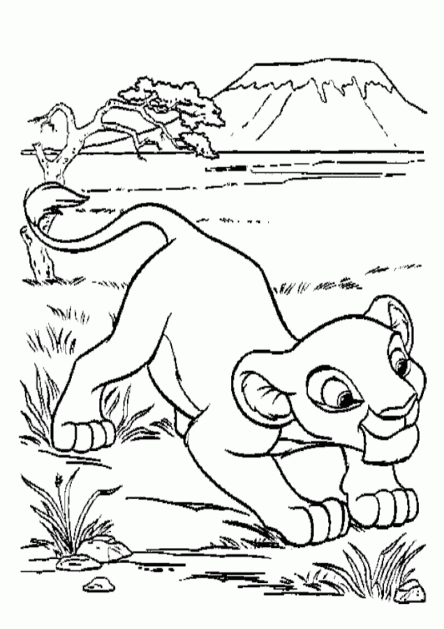 Desenho de Simba para colorir e imprimir: número 11