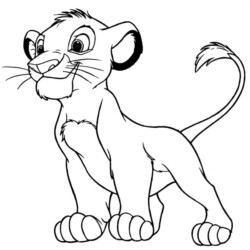 Desenho de Simba para colorir e imprimir: número 12