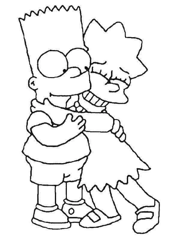 Desenho de Simpsons para colorir e imprimir: número 1