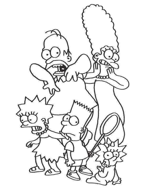 Desenho de Simpsons para colorir e imprimir: número 4
