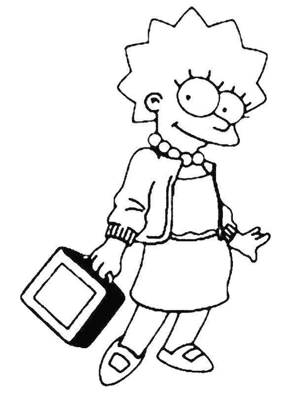 Desenho de Simpsons para colorir e imprimir: número 5
