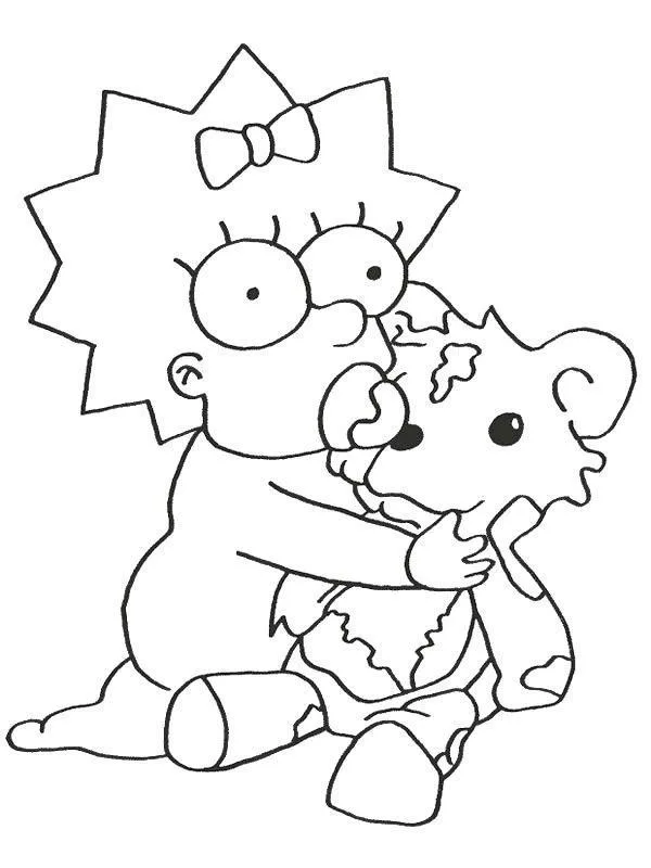 Desenho de Simpsons para colorir e imprimir: número 6