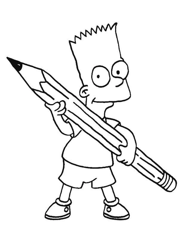 Desenho de Simpsons para colorir e imprimir: número 7