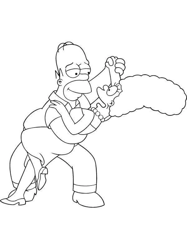 Desenho de Simpsons para colorir e imprimir: número 8