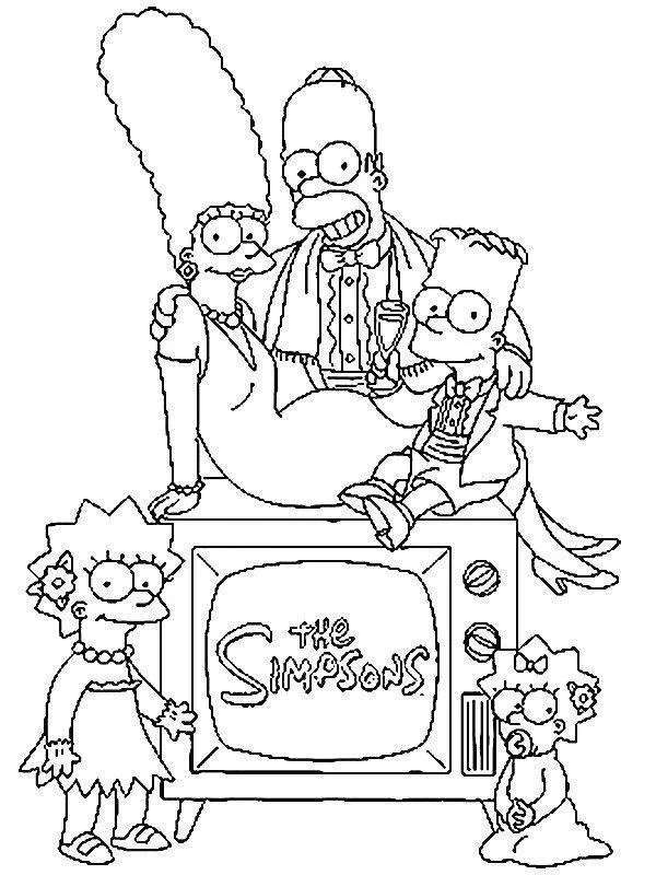 Desenho de Simpsons para colorir e imprimir: número 14