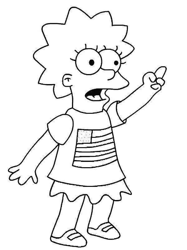 Desenho de Simpsons para colorir e imprimir: número 15