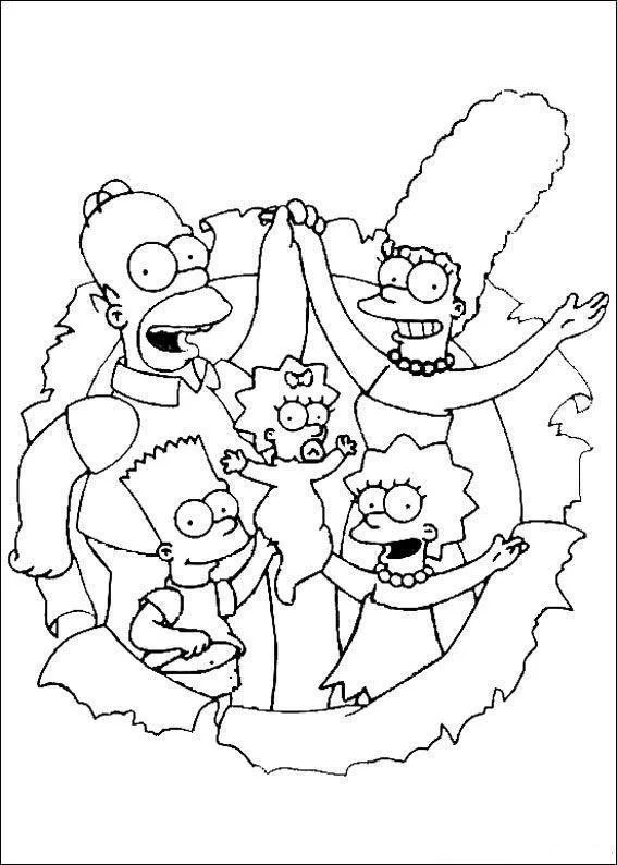 Desenho de Simpsons para colorir e imprimir: número 22