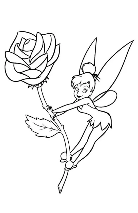 Desenho de Sininho para colorir e imprimir: número 1