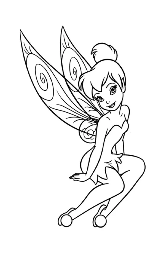 Desenho de Sininho para colorir e imprimir: número 2