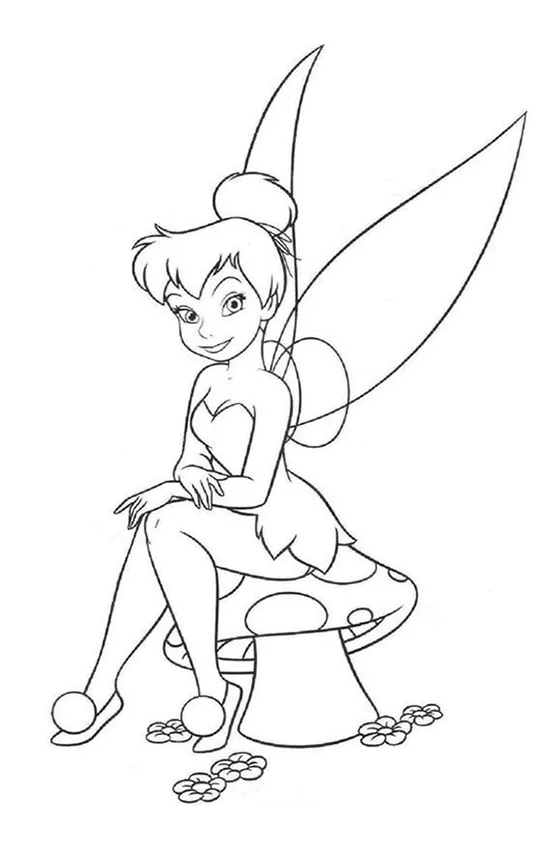 Desenho de Sininho para colorir e imprimir: número 3