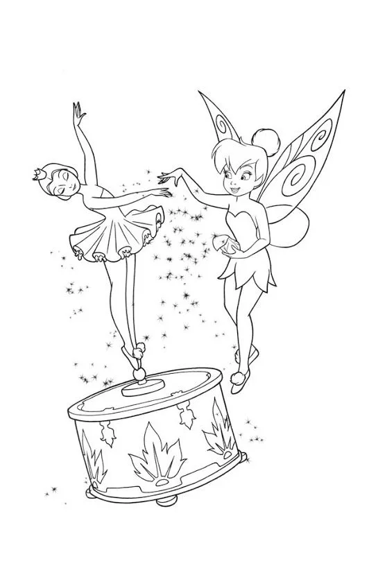 Desenho de Sininho para colorir e imprimir: número 5