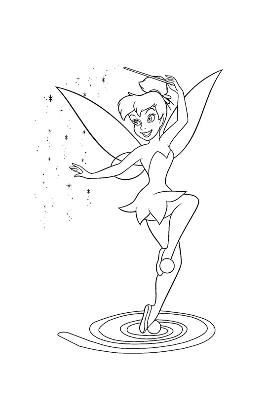Desenho de Sininho para colorir e imprimir: número 6