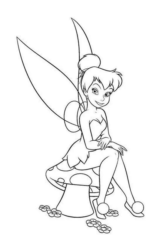 Desenho de Sininho para colorir e imprimir: número 9