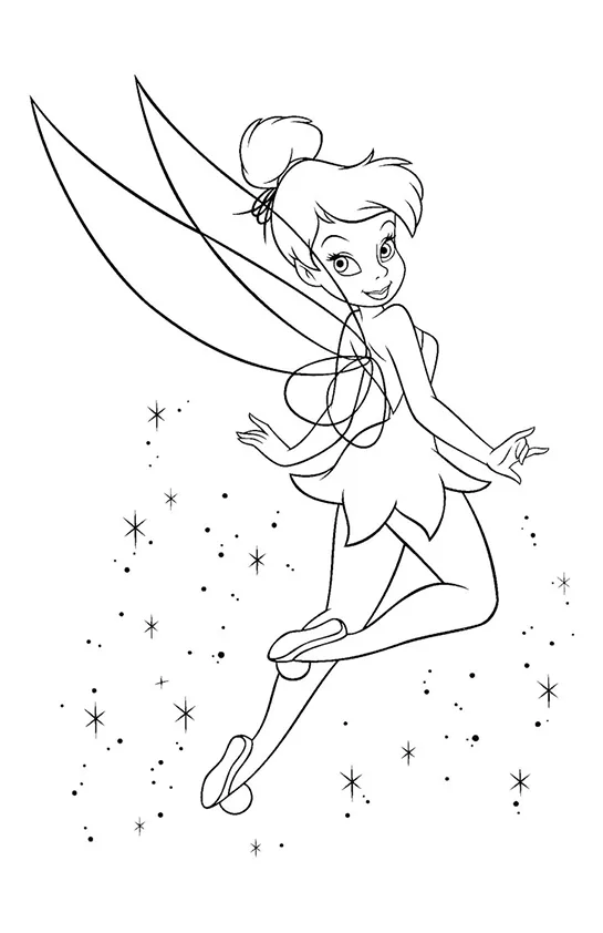 Desenho de Sininho para colorir e imprimir: número 10