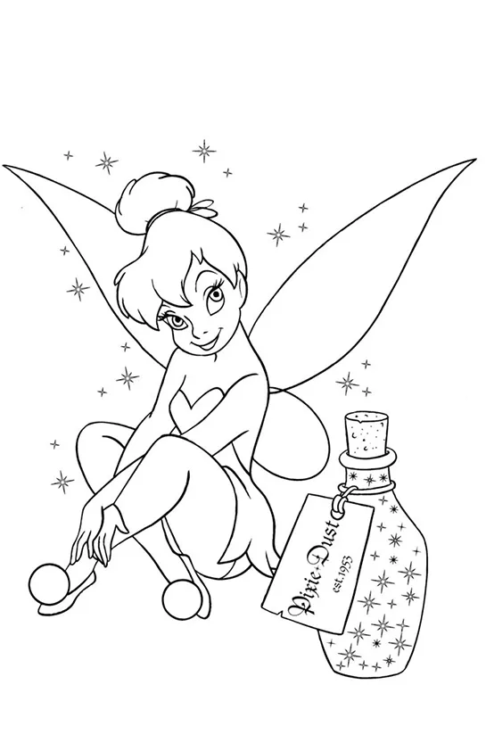 Desenho de Sininho para colorir e imprimir: número 11