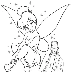 Desenho de Sininho para colorir e imprimir: número 12