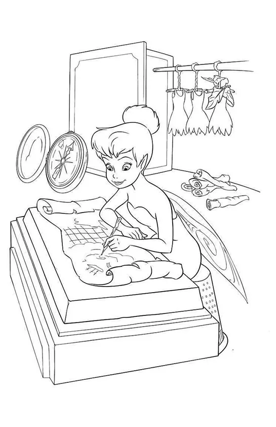 Desenho de Sininho para colorir e imprimir: número 16