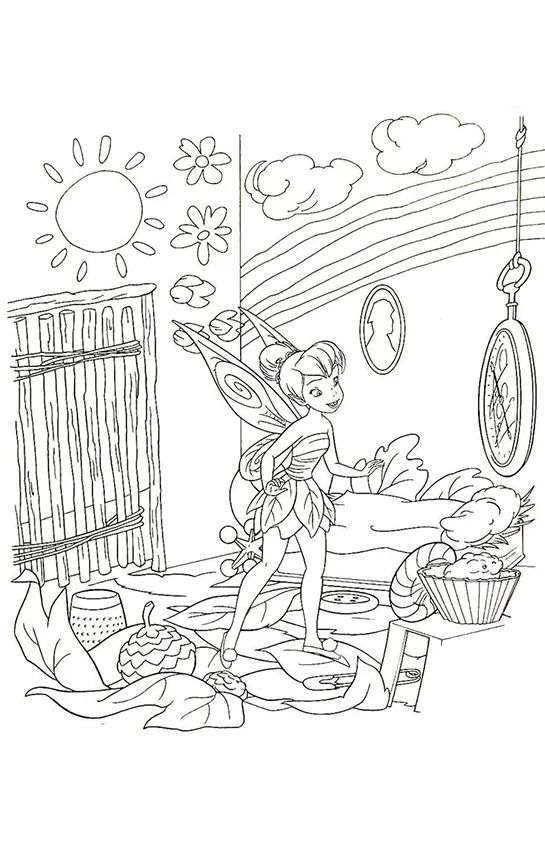 Desenho de Sininho para colorir e imprimir: número 17