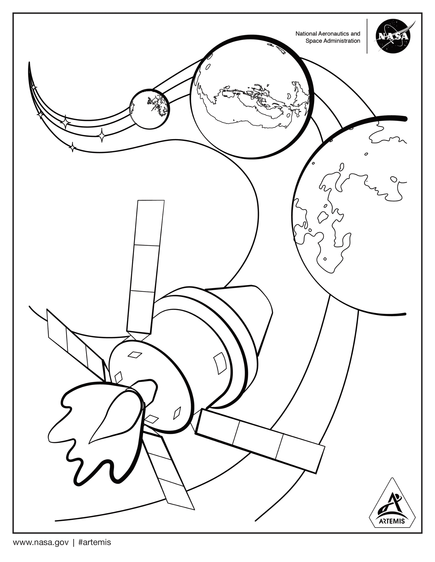 Desenho de Sistema Solar para colorir e imprimir: número 2