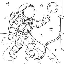 Desenho de Sistema Solar para colorir e imprimir: número 7