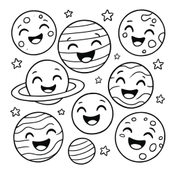 Desenho de Sistema Solar para colorir e imprimir: número 8