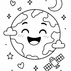 Desenho de Sistema Solar para colorir e imprimir: número 10