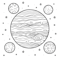 Desenho de Sistema Solar para colorir e imprimir: número 13