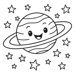 Desenho de Sistema Solar para colorir e imprimir: número 14