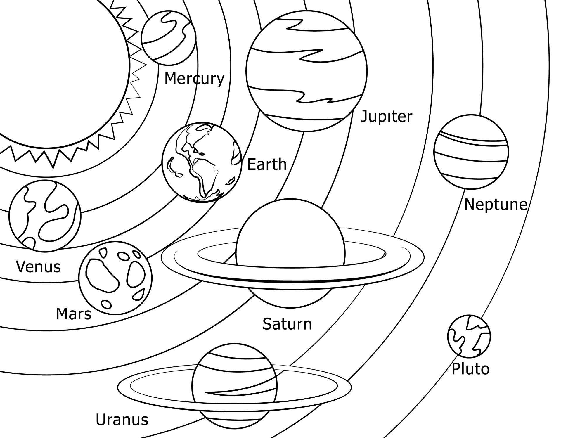Desenho de Sistema Solar para colorir e imprimir: número 28