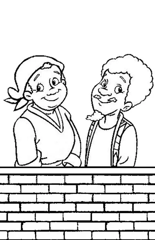 Desenho de Sitio do Picapau Amarelo para colorir e imprimir: número 4