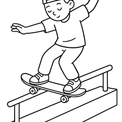 Desenho de Skate para colorir e imprimir: número 2
