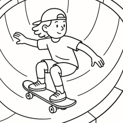 Desenho de Skate para colorir e imprimir: número 3