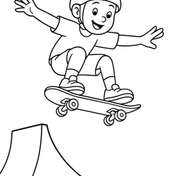 Desenho de Skate para colorir e imprimir: número 5
